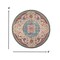 Homeroots 8 ft. Round Pink & Blue Floral Medallion Area Rug 385535 - alternate 5